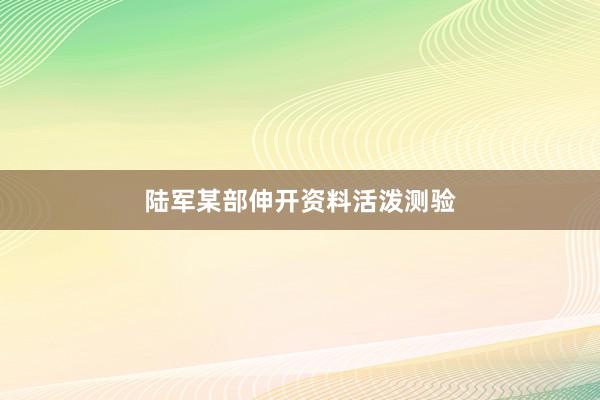 陆军某部伸开资料活泼测验