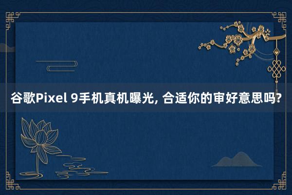 谷歌Pixel 9手机真机曝光, 合适你的审好意思吗?